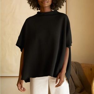 Frank & Eileen Audrey Funnel Neck Capelet Sweatshirt Black Size OS